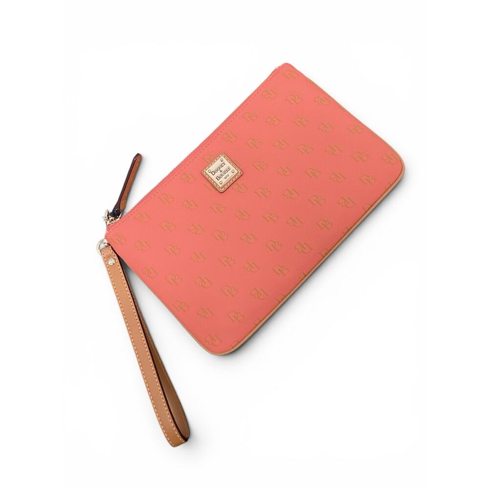 NWT Dooney & Bourke Peach Blakely Large Wristlet